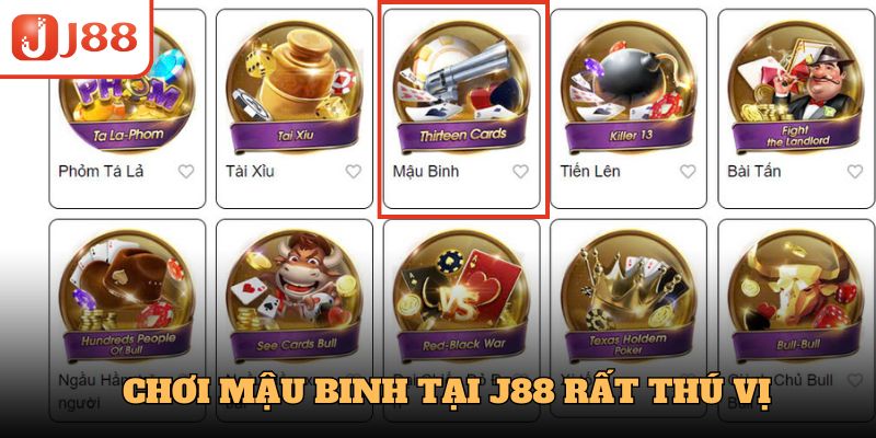 Mậu binh là trò chơi được yêu thích tại Gamebet