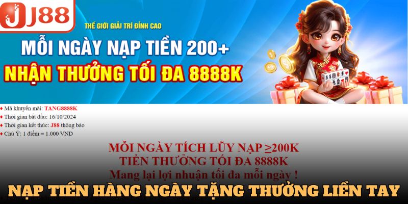 Nạp tiền hàng ngày tặng thưởng liền tay