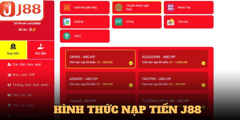 Nạp tiền vào Gamebet không hề mất phí