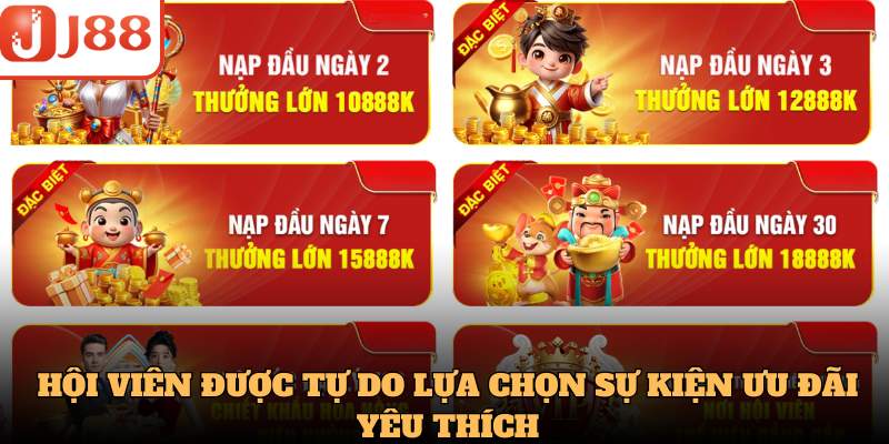 Hội viên được tự do lựa chọn sự kiện ưu đãi yêu thích